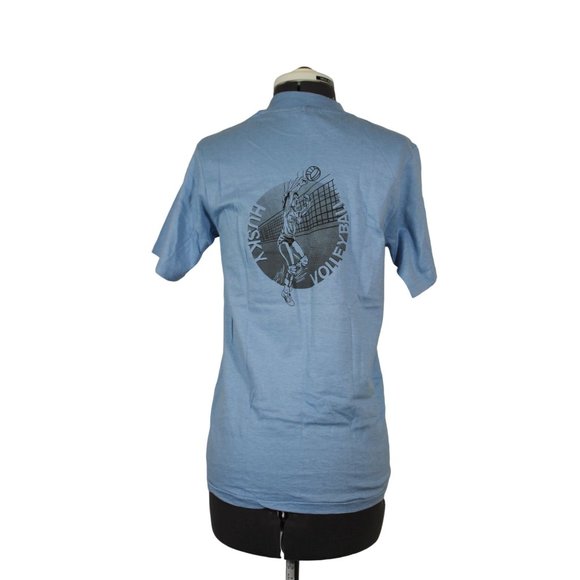Hanes Beefy-T Husky Volleyball deadstock‎ single stitch crew neck t-shirt S - Picture 3 of 10